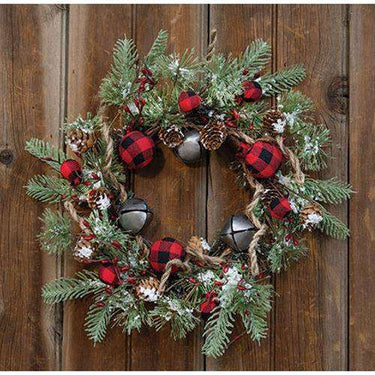 Buffalo Gingham Country Holiday Wreath, 17